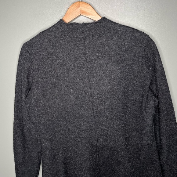 Eileen Fisher 100% Merino Wool Asymmetric Zip Jacket - Charcoal - Picture 7 of 10